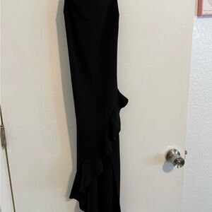 Windsor Black Asymmetrical Ruffle Dress